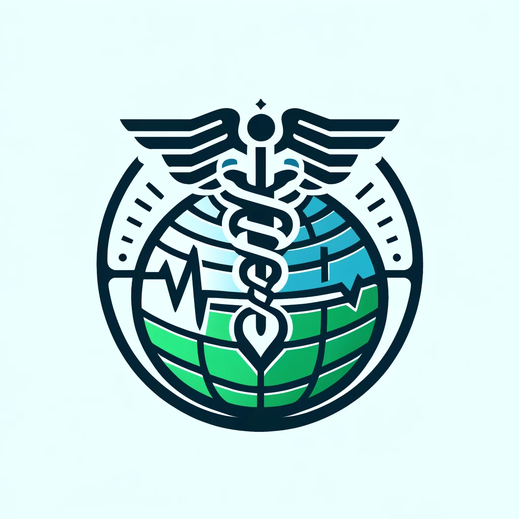Omaha International emblem: a winged staff above a blue and green globe